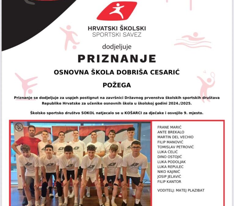 Učenici na državnom natjecanju iz košarke
