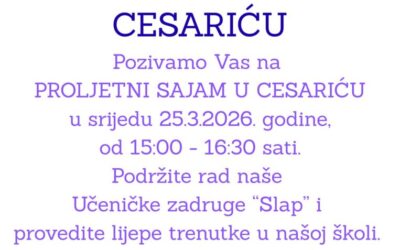 Pozivnica za PROLJETNI SAJAM U CESARIĆU