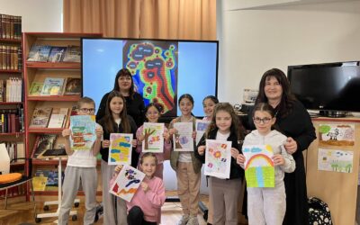 Čitateljski klub 3.b na satu Blackout poezije u školskoj knjižnici